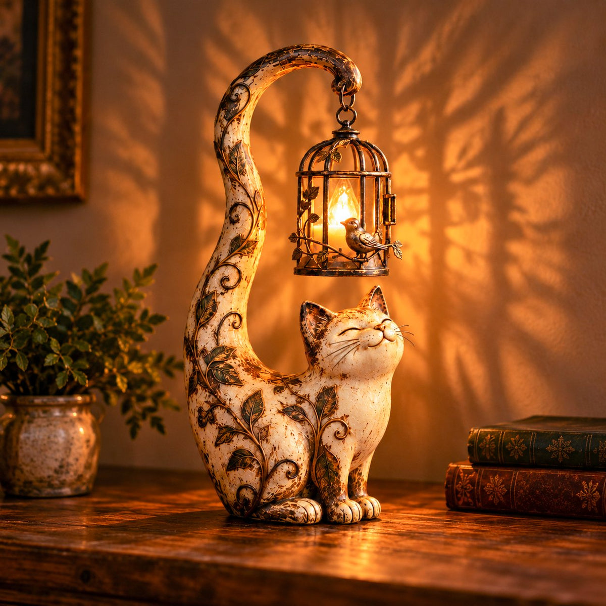 🐈⬛Vintage Cat Lantern Sculpture Lamp - A Little Guardian of Warmth, Memories & Cozy Corners✨🎁