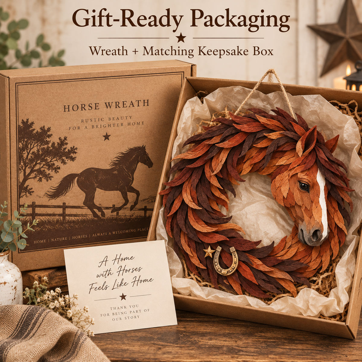 š“ Rustic Horse Wreath