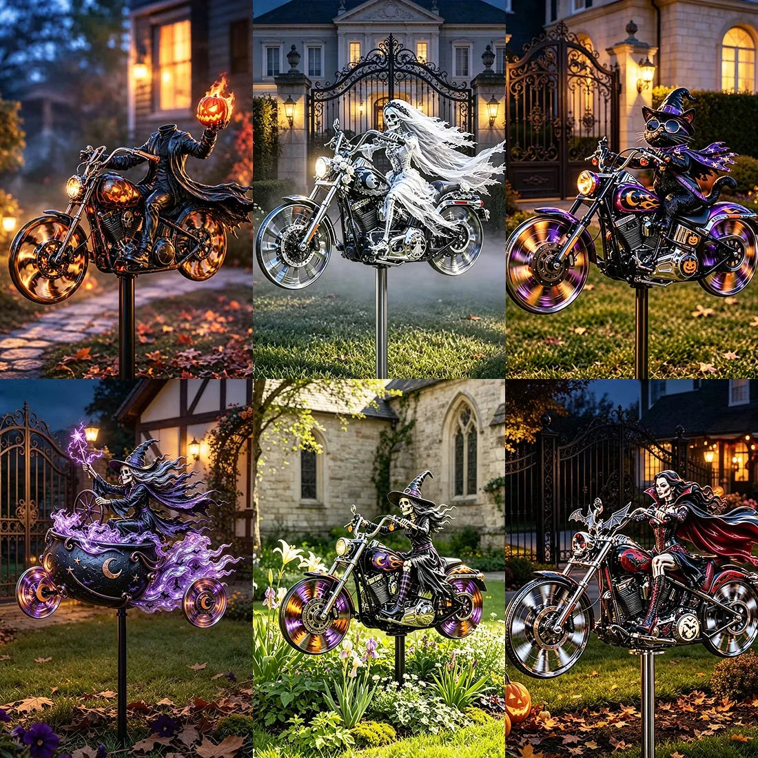 π Halloween Motorcycle Garden Windmill ποΈ