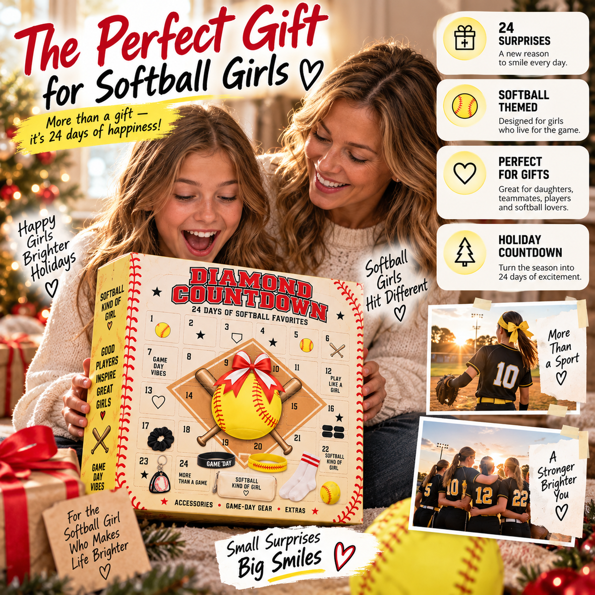 π₯ 2026 Softball Girls Advent Calendar β 24 Days of Game-Day Surprises π
