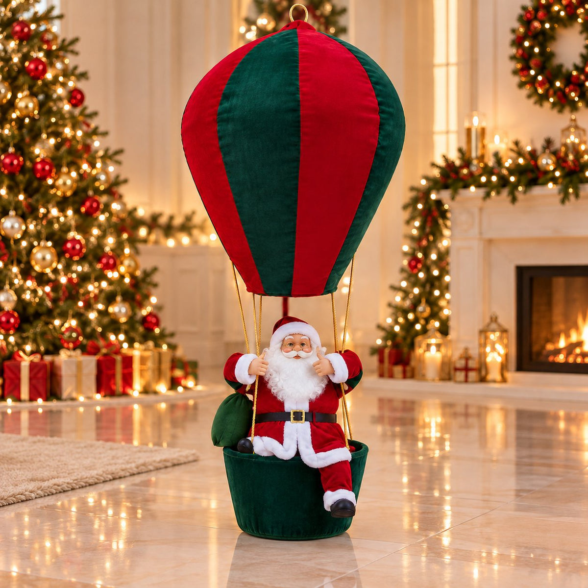 🎅 Lighted Musical Hanging Santa | Collapsible Christmas Décor