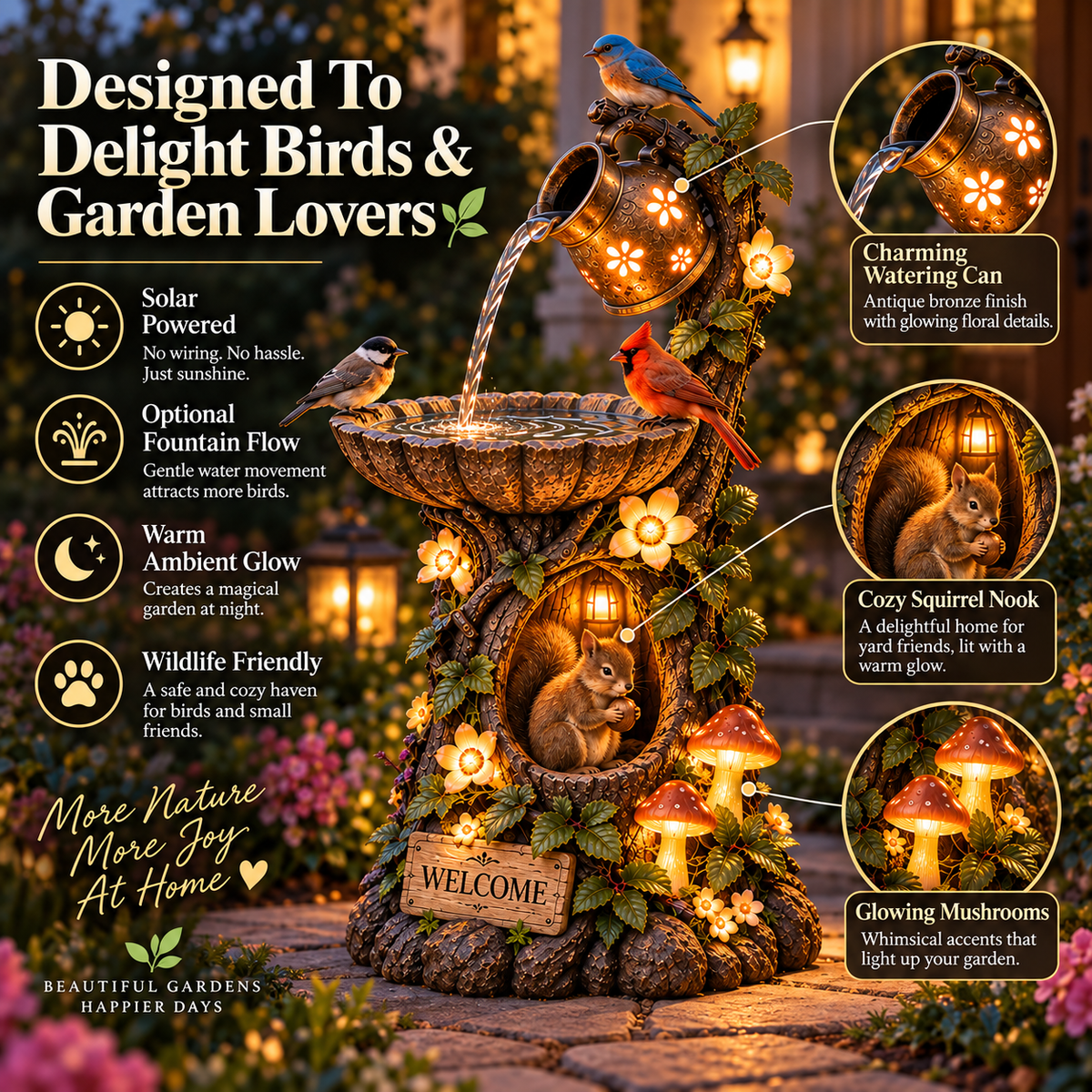 🐦 Solar Birdbath Fountain – Bring Your Garden to Life