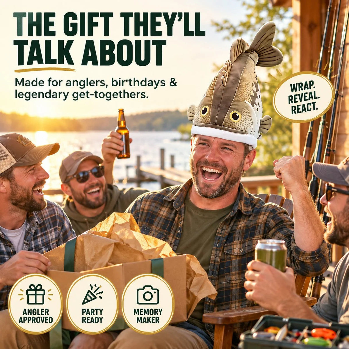 🔥LAST DAY 50%🐟 Funny 3D Fish Hat — Funny Fishing Gift for Anglers, Lake Days & Parties