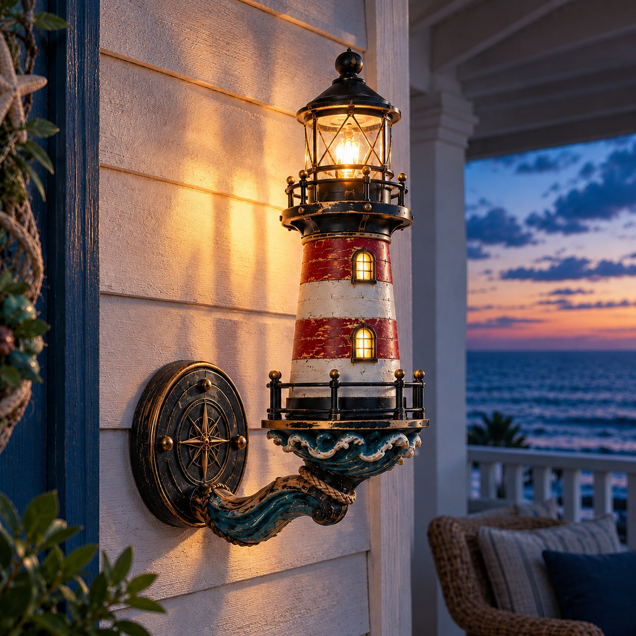 šVintage Coastal Lighthouse Wall Light