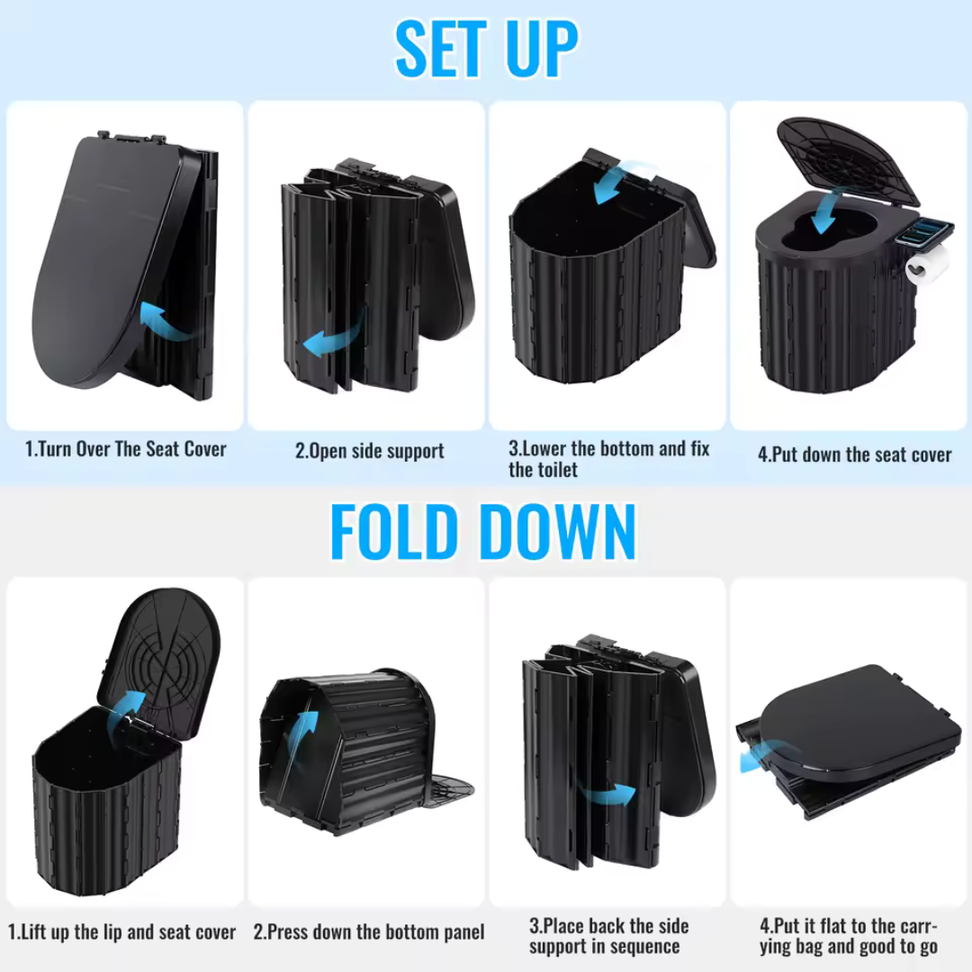 🏕️Portable Outdoor Folding Toilet 🚽 Perfect for Camping, Travel & Outdoors