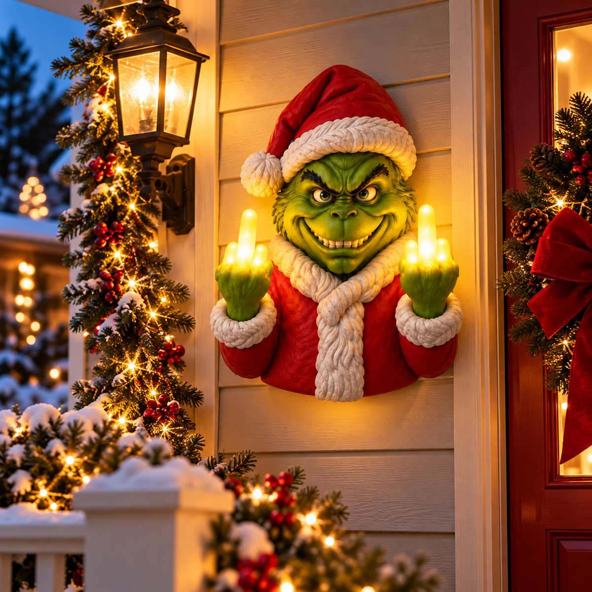 🎄 NaughtyGlow™ Funny Light-Up Christmas Wall Decor ✨