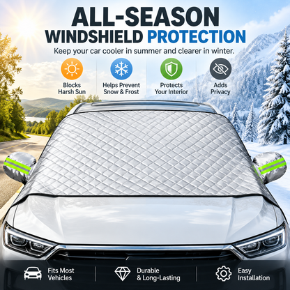 🚗 All-Season Magnetic Windshield Cover — Sun, Frost & Snow Protection