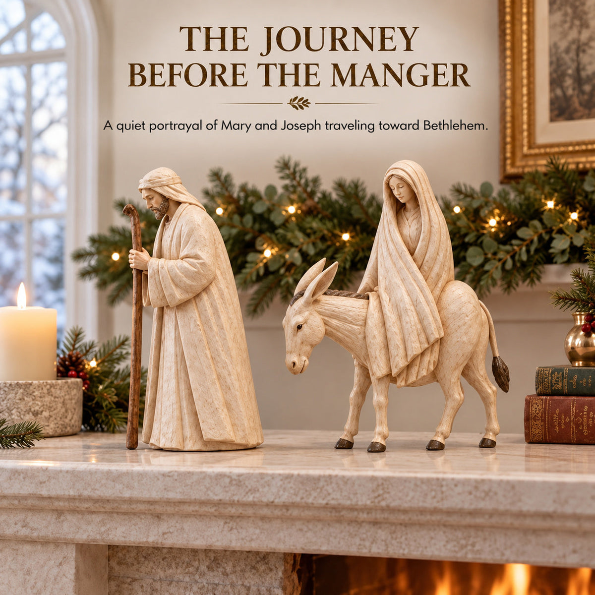 🎄 Journey to Bethlehem Nativity Figurine Set – Christmas Holy Family Display ✨