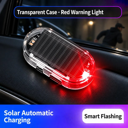 Solar Powered Fake Car Alarm Light, Auto Light Sensor LED Simulated Security Warning Flashing Light