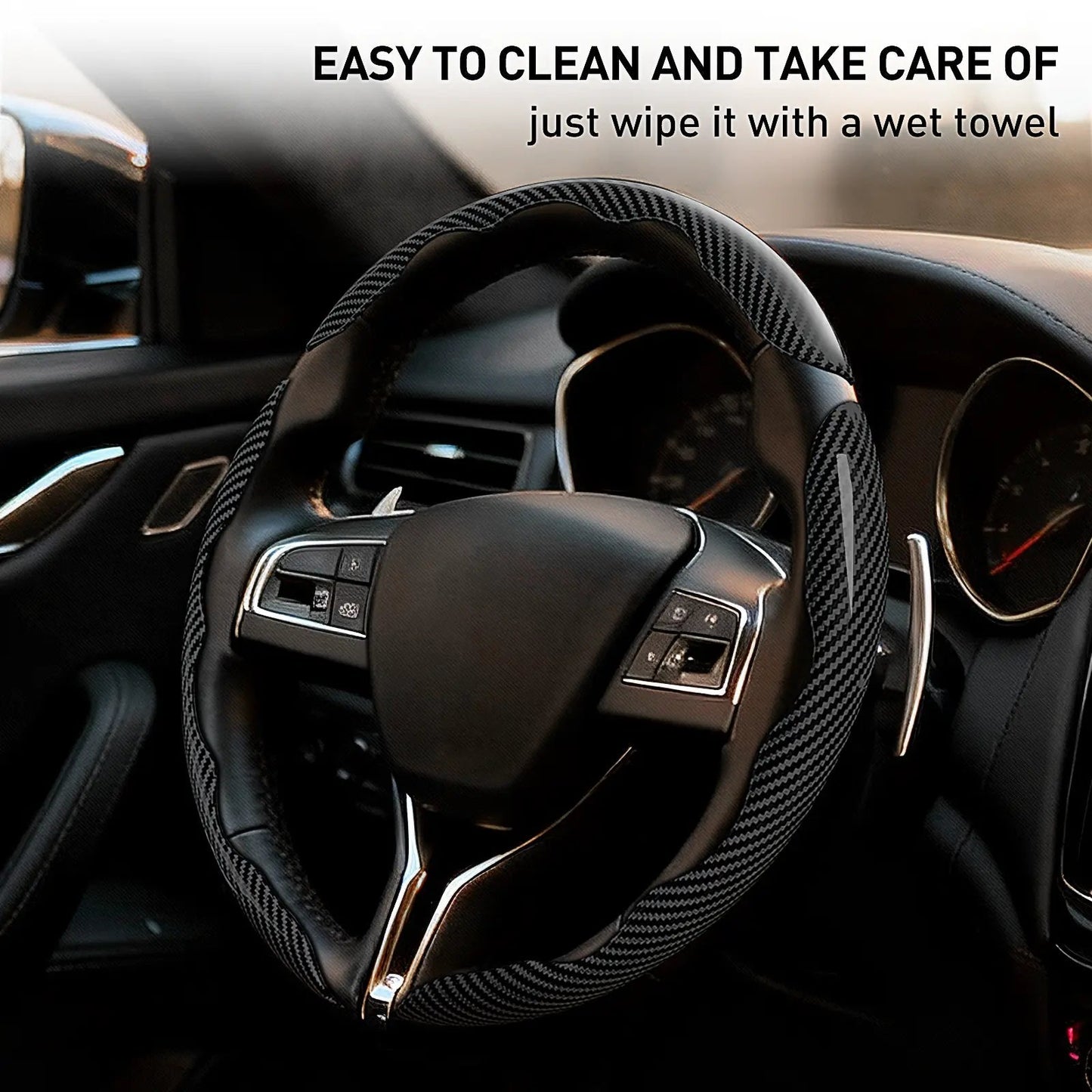 Non-Slip Car Steering Wheel Cover for 15 Inch Wheels