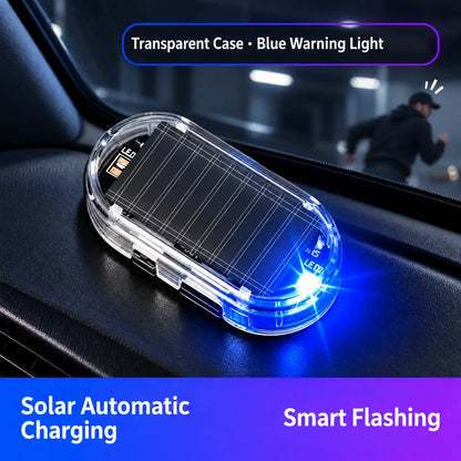 Solar Powered Fake Car Alarm Light, Auto Light Sensor LED Simulated Security Warning Flashing Light