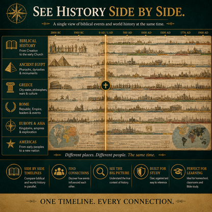 📜 Synchronological History Chart – 6,000 Years of Biblical & World Events in One Fold-Out Timeline