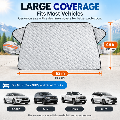 🚗 All-Season Magnetic Windshield Cover — Sun, Frost & Snow Protection