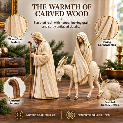 🎄 Journey to Bethlehem Nativity Figurine Set – Christmas Holy Family Display ✨
