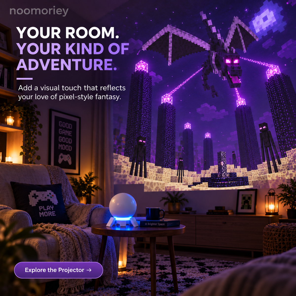 🔥HOT SALE 50% OFF🎮 Pixel Fantasy Scene Projector – Ambient Decor for Gaming Rooms