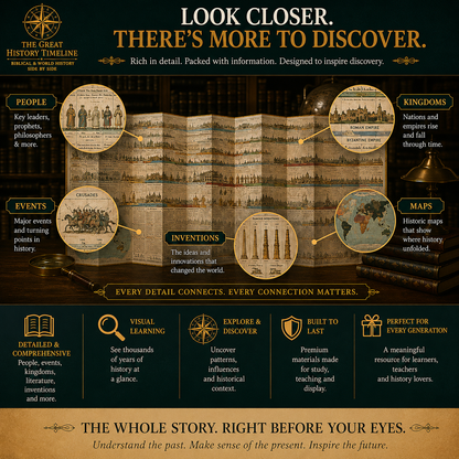 📜 Synchronological History Chart – 6,000 Years of Biblical & World Events in One Fold-Out Timeline