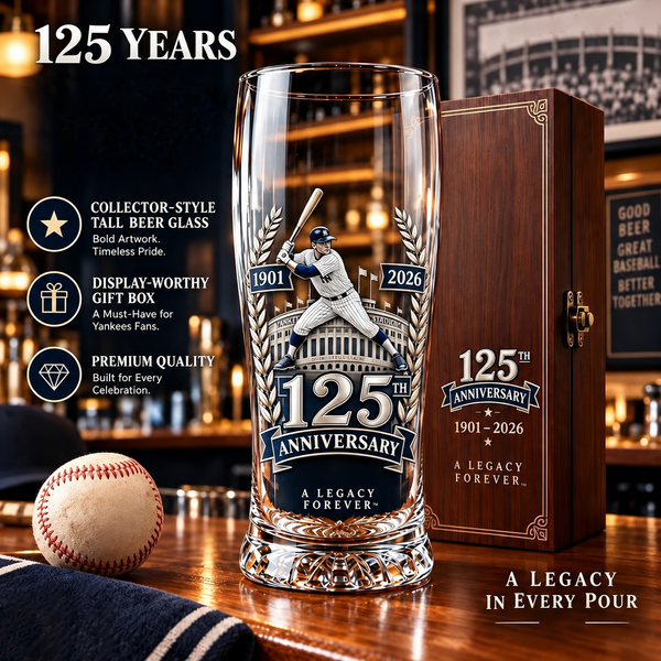 125th anniversary baseball glass pictured beside its presentation box