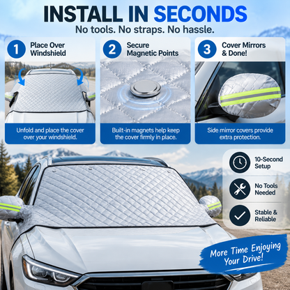 🚗 All-Season Magnetic Windshield Cover — Sun, Frost & Snow Protection