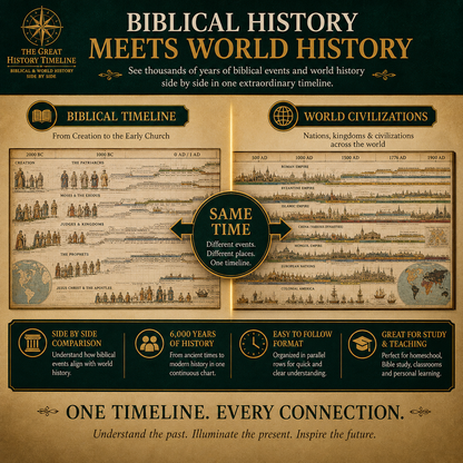 📜 Synchronological History Chart – 6,000 Years of Biblical & World Events in One Fold-Out Timeline