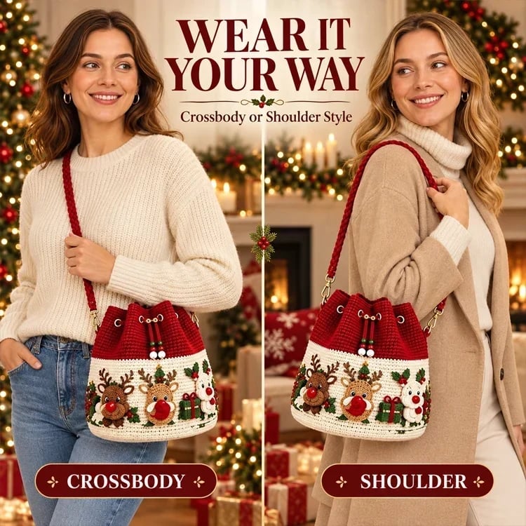 🎄 Handcrafted Holiday Love – Pure Crochet Christmas Bucket Bags! ❤️