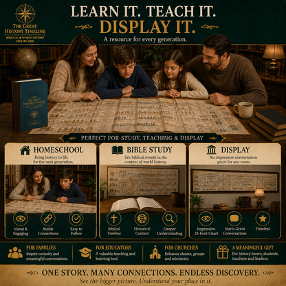 📜 Synchronological History Chart – 6,000 Years of Biblical & World Events in One Fold-Out Timeline