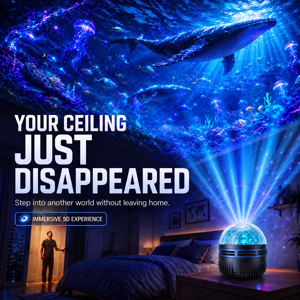 🦖360° Smart Holographic Starry Sky Projector (HD Smart Dynamic 5D)