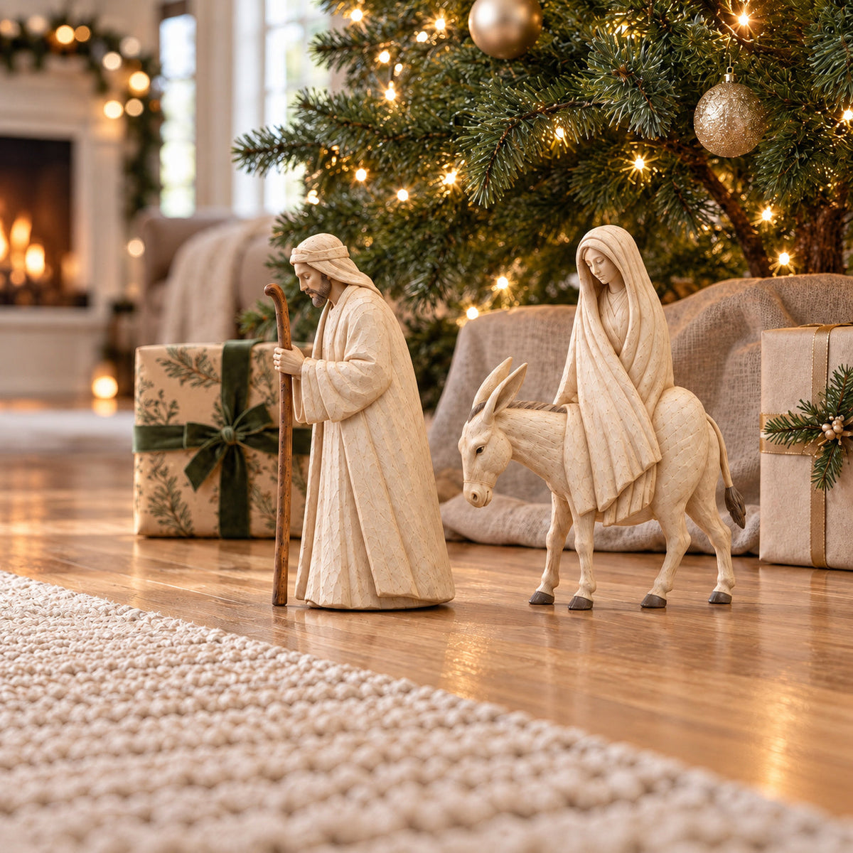 🎄 Journey to Bethlehem Nativity Figurine Set – Christmas Holy Family Display ✨