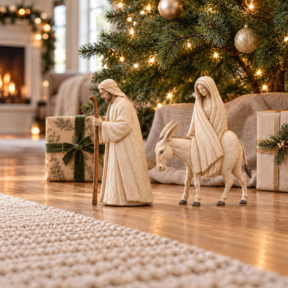 🎄 Journey to Bethlehem Nativity Figurine Set – Christmas Holy Family Display ✨