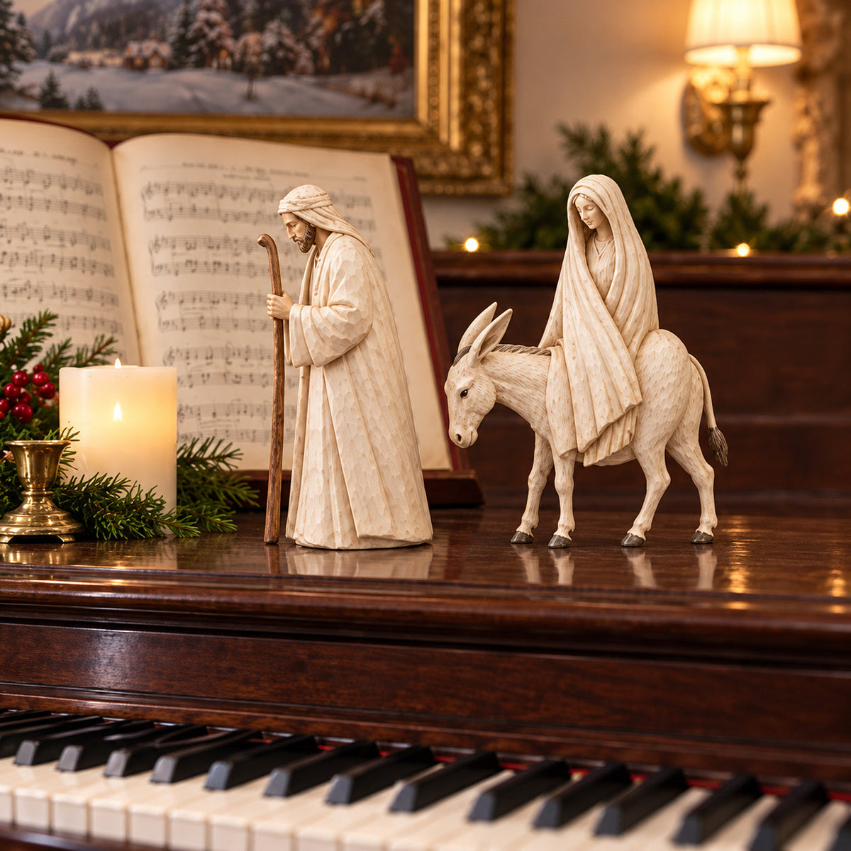 🎄 Journey to Bethlehem Nativity Figurine Set – Christmas Holy Family Display ✨