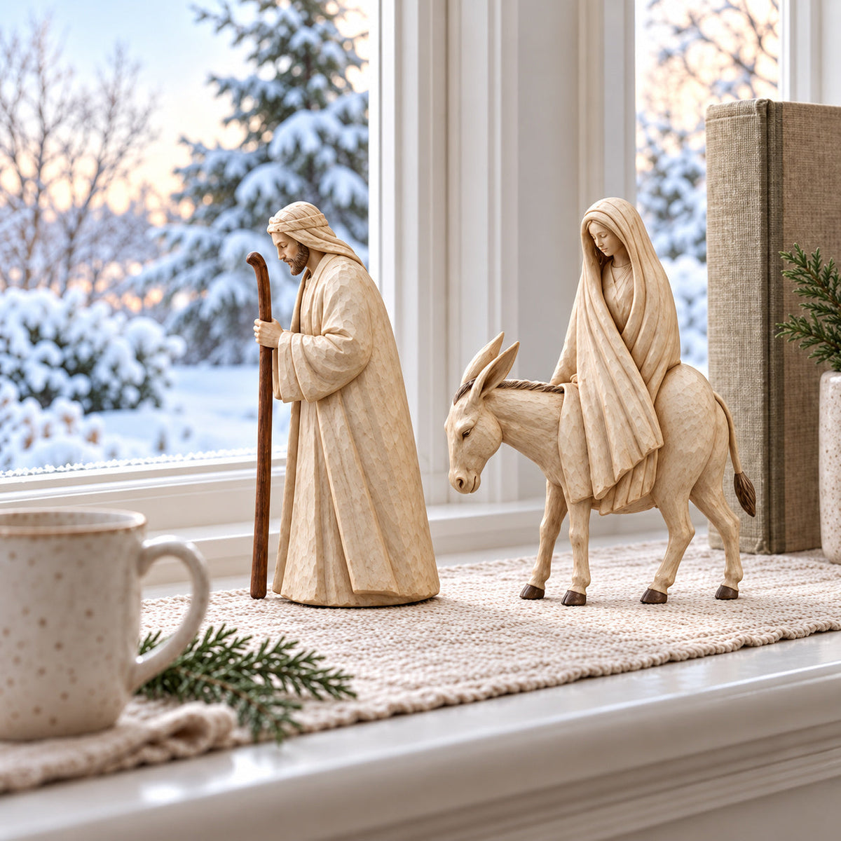 🎄 Journey to Bethlehem Nativity Figurine Set – Christmas Holy Family Display ✨