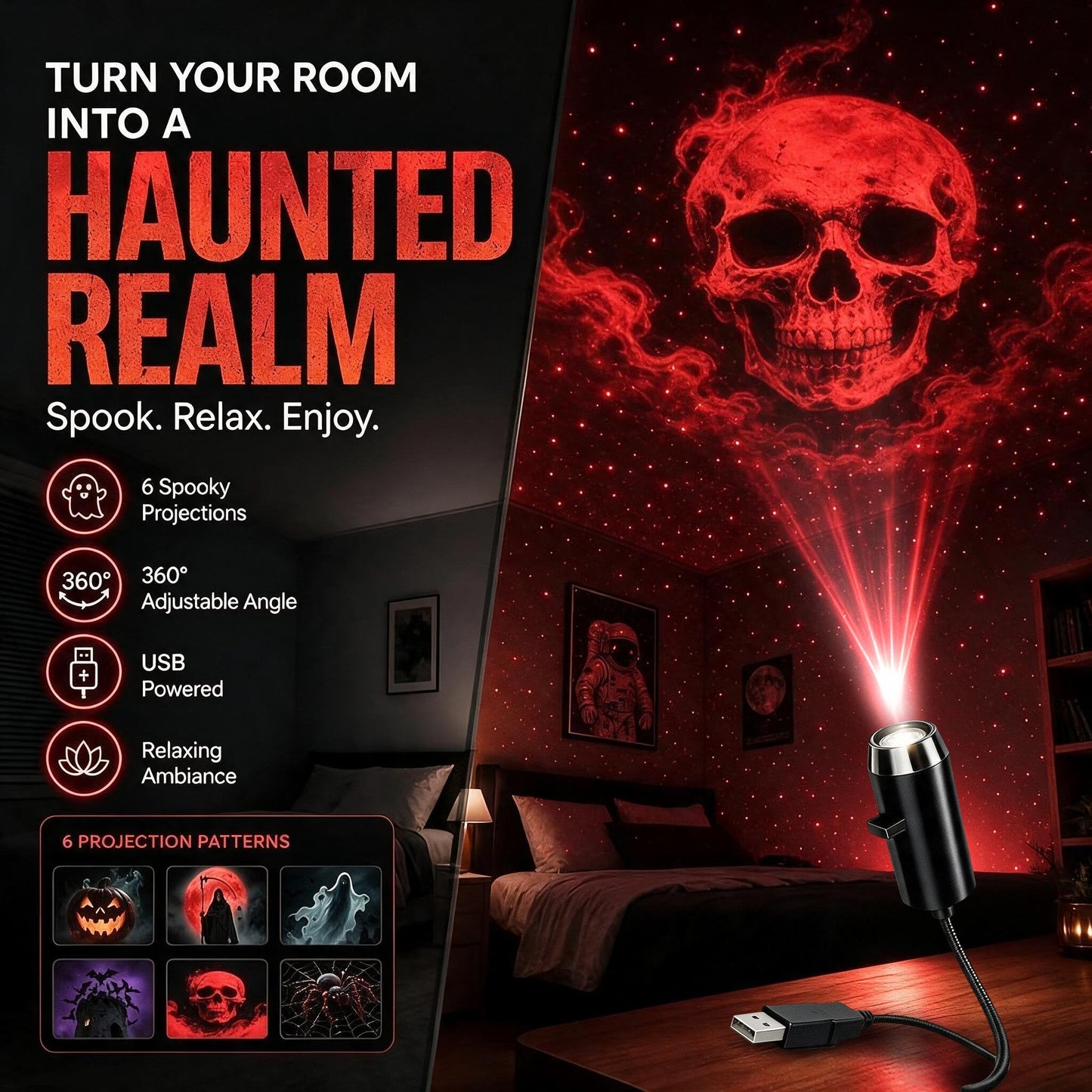 🔥HOT SALE 50% OFF🎄 Plug-&-Play HD Christmas Projector – 6 or 10 Festive Scenes