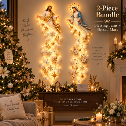 ✨ Christmas Blessing Cloud Trail Wall Light Collection – Jesus, Mary