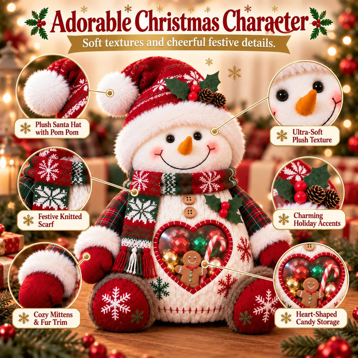 🎅 🎄 Christmas Character Refillable Treat Holder
