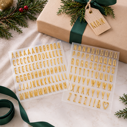 🎁✨ Personalized Gold Alphabet Stickers – Make Every Gift Extra Special!🎁3SETS(2PCS 1SET)