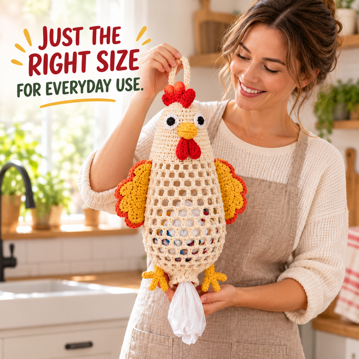 🔥Buy 3, Get 1 Free—Today Only 🔥🔥– 🌼 Cottage Harvest Keepers™ — Crochet Animal Bag Holder DIY Kit