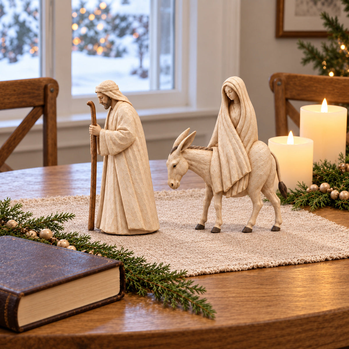 🎄 Journey to Bethlehem Nativity Figurine Set – Christmas Holy Family Display ✨