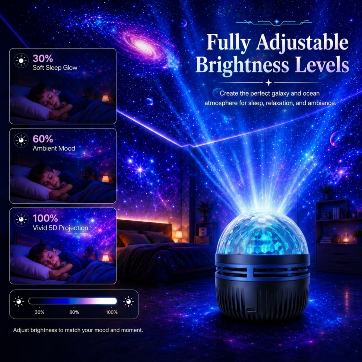 🦖360° Smart Holographic Starry Sky Projector (HD Smart Dynamic 5D)
