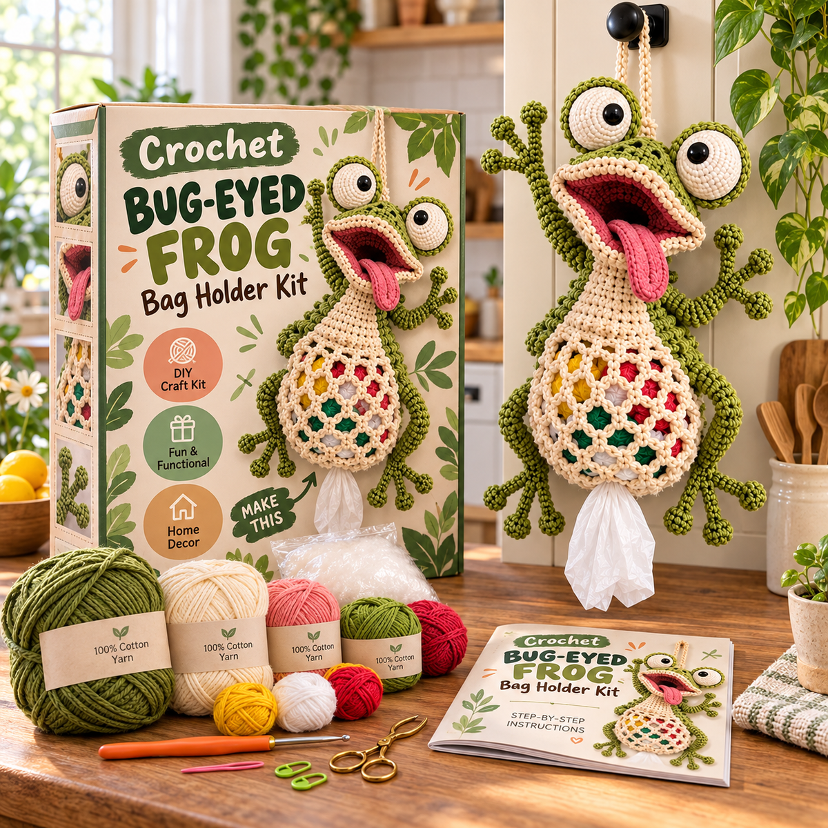 🔥Buy 3, Get 1 Free—Today Only 🔥🔥– 🌼 Cottage Harvest Keepers™ — Crochet Animal Bag Holder DIY Kit