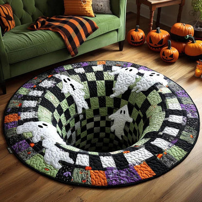 🔥 Limited time 55% OFF🎃3D Skeleton Vortex Quilted Round Halloween Rug