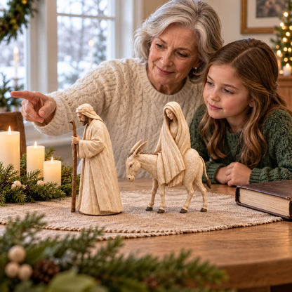 🎄 Journey to Bethlehem Nativity Figurine Set – Christmas Holy Family Display ✨