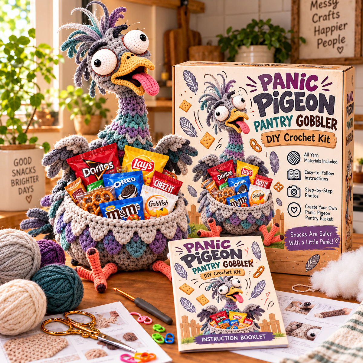 🔥Buy 3, Get 1 Free—Today Only 🔥🔥–😂 Snack Attack Squad™ – DIY Crochet Funny Animal Snack Basket Collection