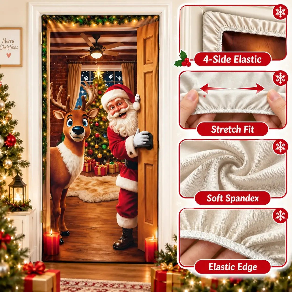 🎅 Santa Christmas Door Cover – Instant Holiday Magic🎄