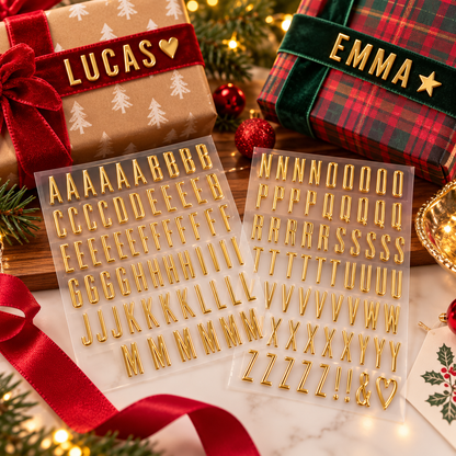 🎁✨ Personalized Gold Alphabet Stickers – Make Every Gift Extra Special!🎁3SETS(2PCS 1SET)