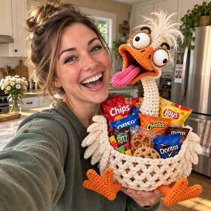 🔥Buy 3, Get 1 Free—Today Only 🔥🔥–😂 Snack Attack Squad™ – DIY Crochet Funny Animal Snack Basket Collection