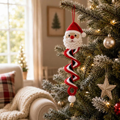 ☃️Crochet Snowman Spiral Ornament DIY Kit | Complete Beginner-Friendly Set with Soft Yarn, Crochet Hook, Festive Beads, Snowflakes & Step-by-Step Guide 🧶🎄✨