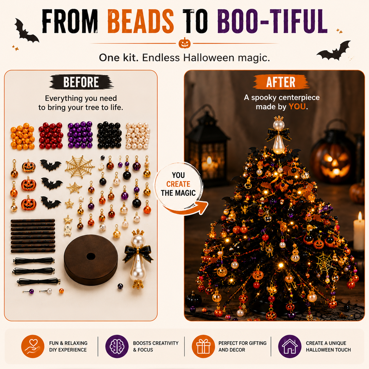 🎄✨ DIY Beaded Christmas Tree Kit – Create Your Own Holiday Decor