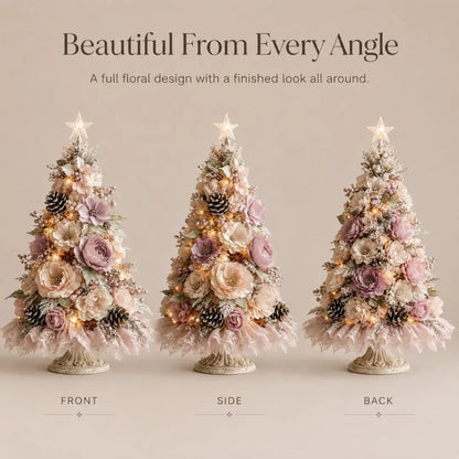 Blush Bloom Pre-Lit Floral Christmas Tree