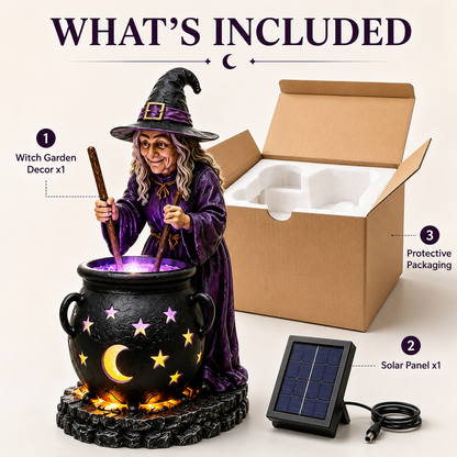 ⚡50% OFF TODAY🧙‍♀️Halloween Witch Glowing Cauldron Solar Light