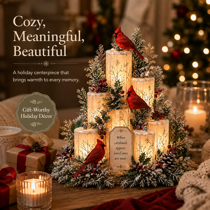 ❤️HOT SALE 55% OFF🕯️Cardinal Memorial LED Candle Centerpiece