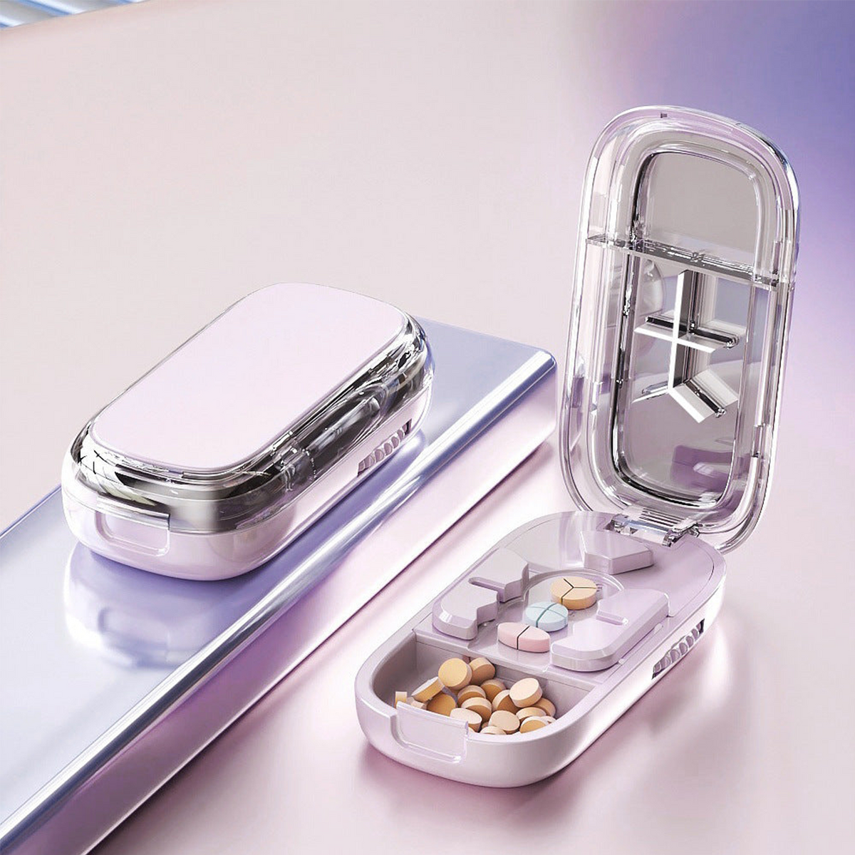 ⏳ Last day 49% OFF -💊Portable Pill Cutter/Splitter & Storage Case (Cuts into 1/2, 1/3, or 1/4 portions)